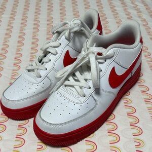Nike Red and White Athletic Shoes